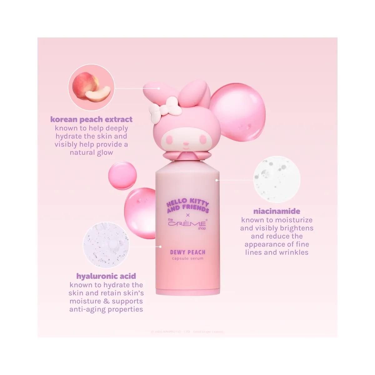 The Crème Shop Hello Kitty and Friends Dewy Peach Capsule Serum - HypeFly India View 3