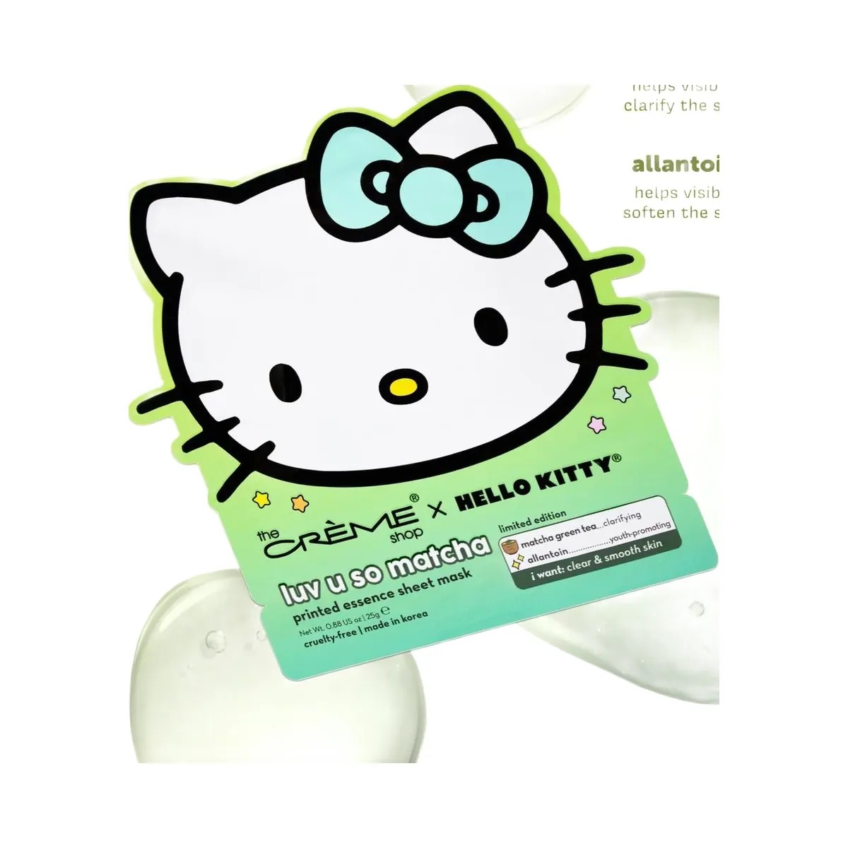 The Crème Shop Hello Kitty Luv U So Matcha Printed Essence Sheet Mask - HypeFly India View 3