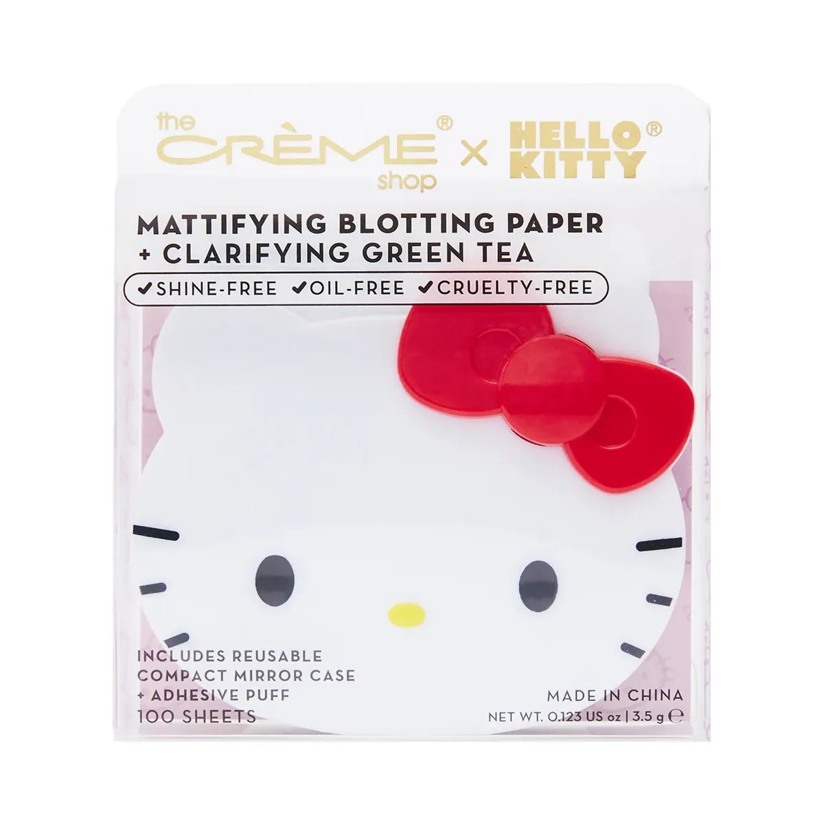 The Crème Shop Hello Kitty Mattifying Blotting Paper + Reusable Mirror Compact - HypeFly India View 1
