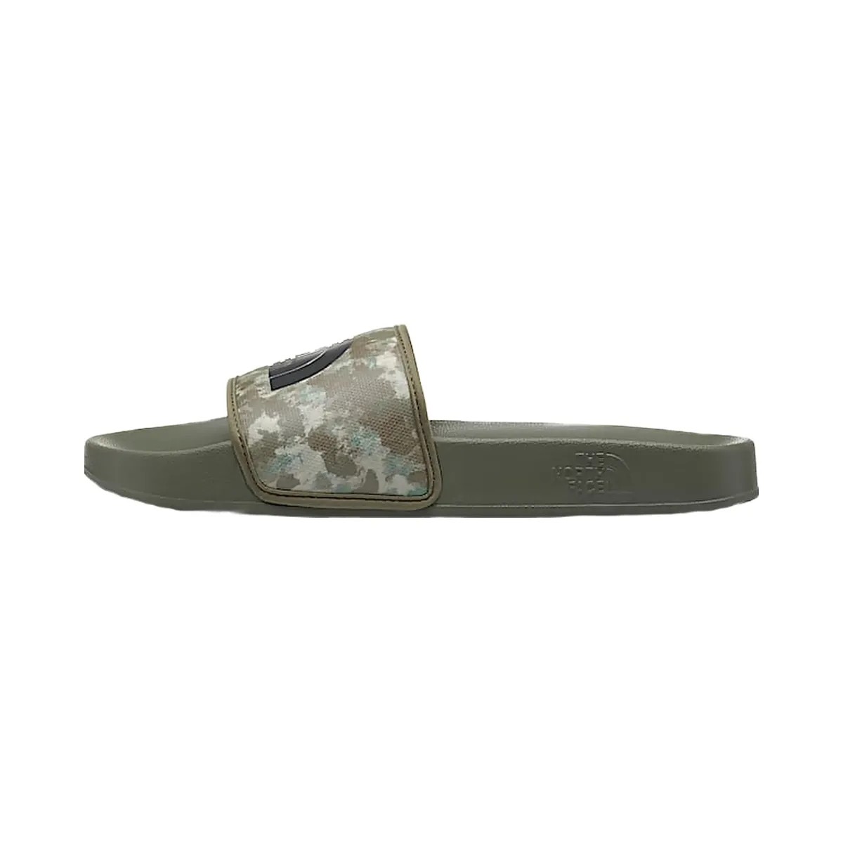 The North Face Mens Base Camp Slides Iii Military Olive Stippled Camo Print/TNF Black - HypeFly India View 2