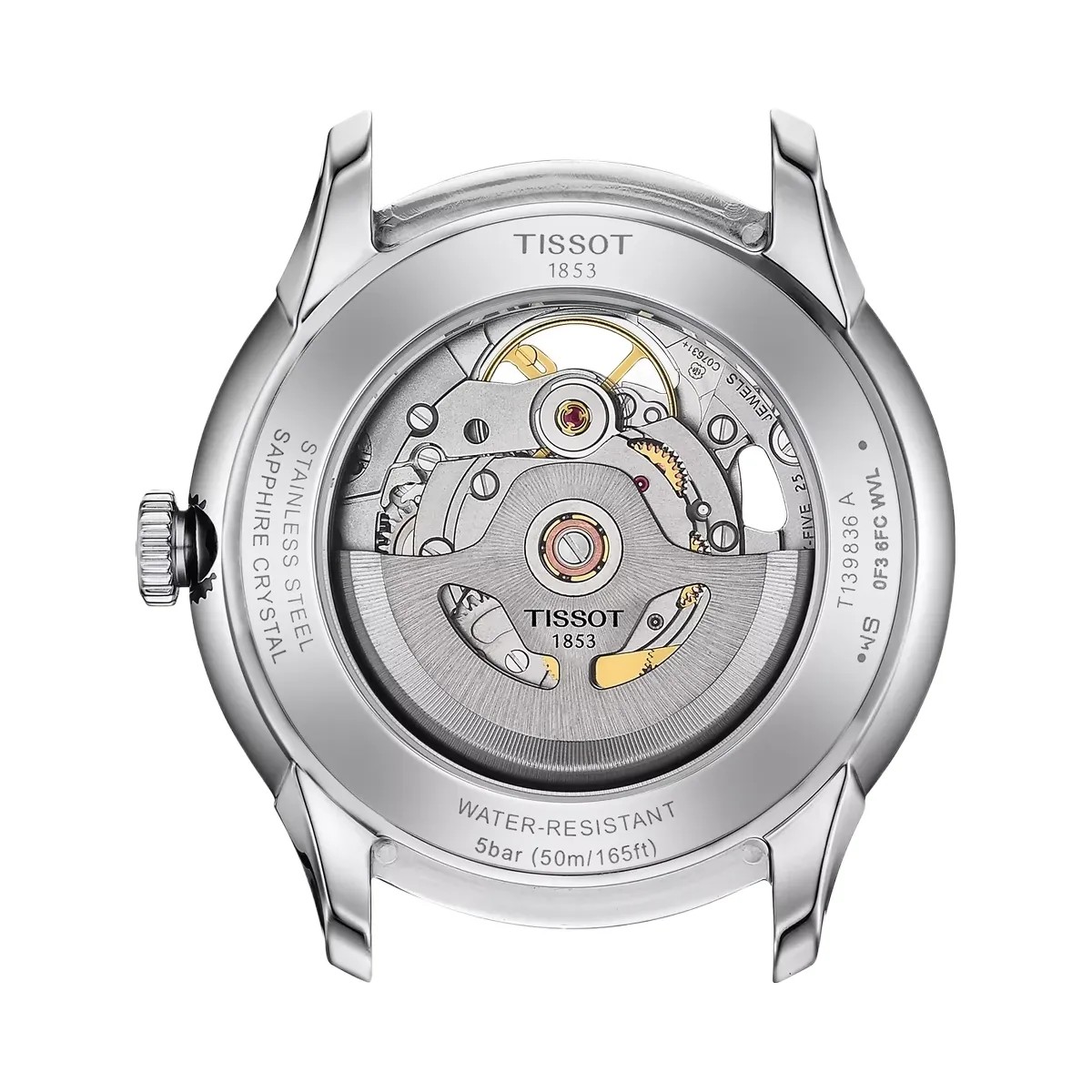Tissot Chemin Des Tourelles Unisex Automatic Ivory Dial Analog Leather Watch T1398361626100 - HypeFly India View 3