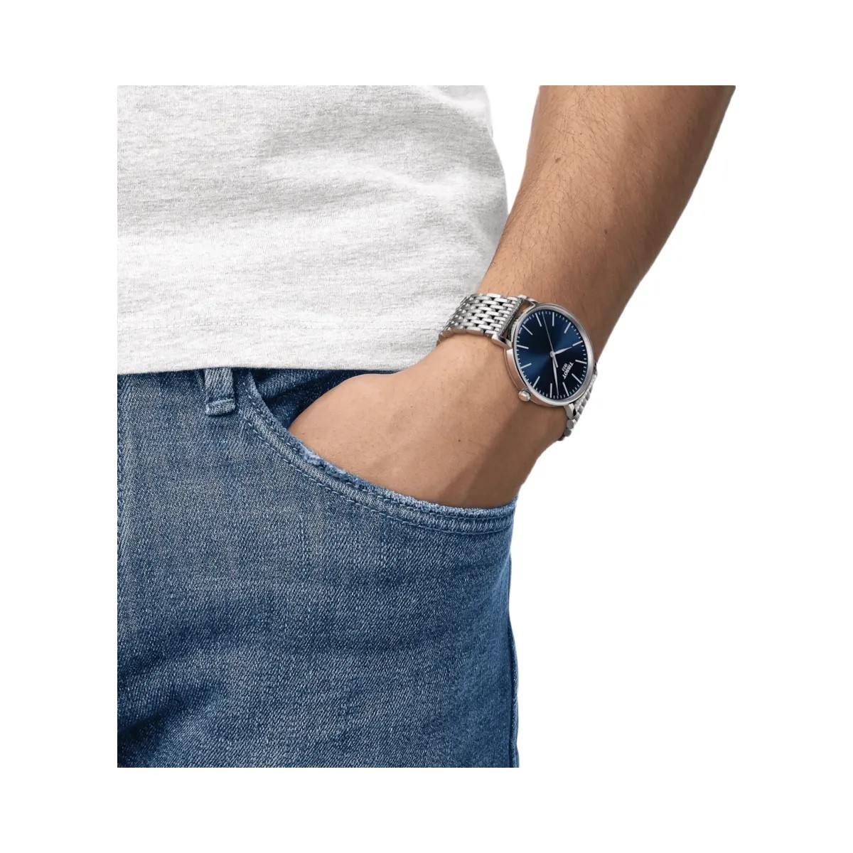 Tissot Everytime Men Quartz Blue Dial Analog Stainless Steel Watch T1434101104100 - HypeFly India View 3