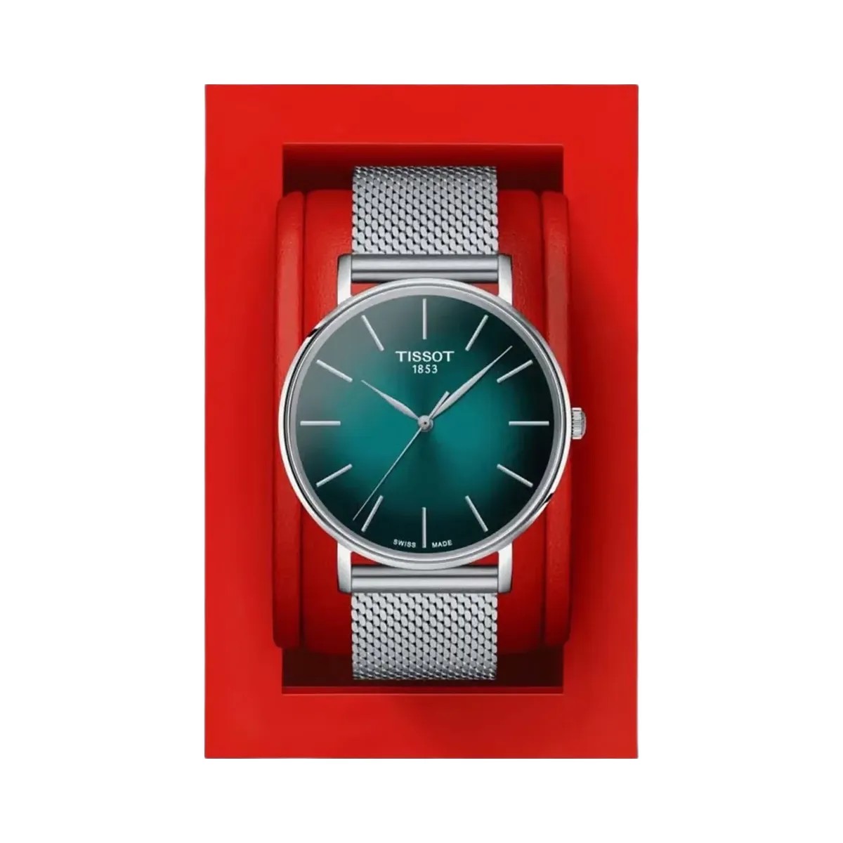 Tissot Everytime Men Quartz Green Dial Analog Mesh Watch T1434101109100 - HypeFly India View 6