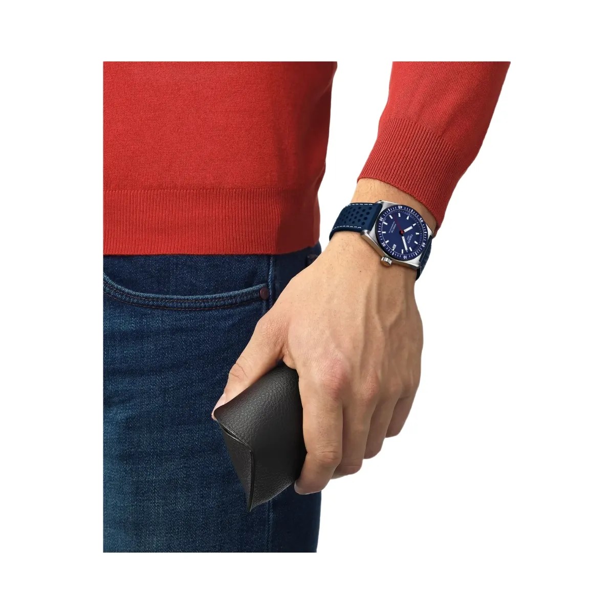 Tissot PR 516 Men Automatic Blue Dial Analog Leather Watch T1494071604100 - HypeFly India View 5