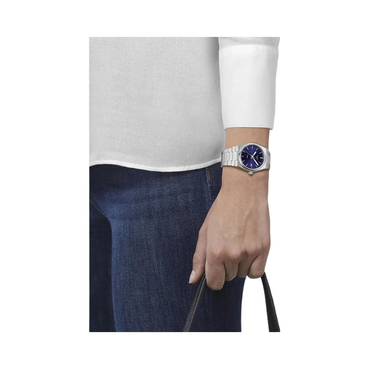 Tissot PRX Unisex Quartz Blue Dial Analog Stainless Steel Watch T1372101104100 - HypeFly India View 4