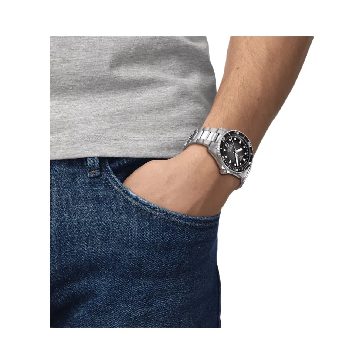 Tissot Seastar 1000 Men Automatic Black Dial Analog Stainless Steel Watch T1208071105100 - HypeFly India View 5
