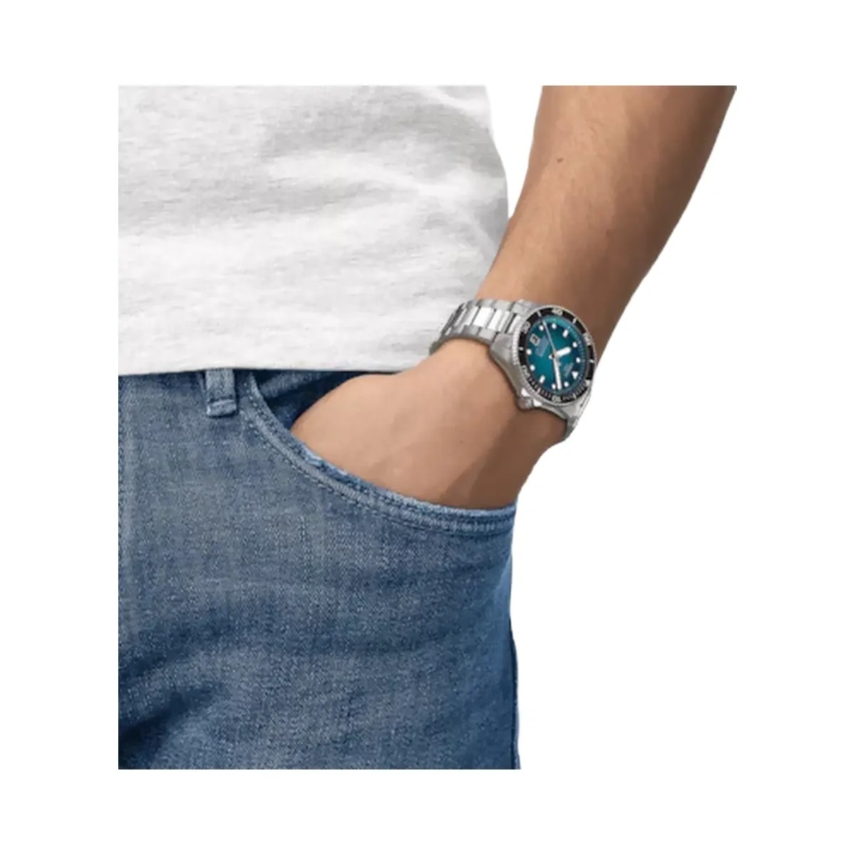Tissot Seastar 1000 Men Automatic Green Dial Analog Stainless Steel Watch T1208071109100 - HypeFly India View 5