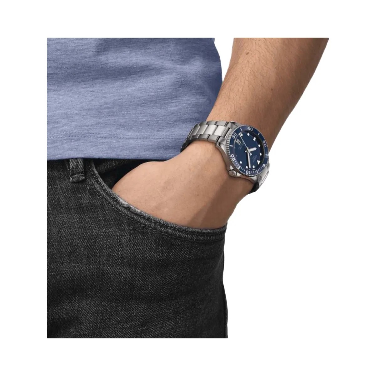 Tissot Seastar 1000 Men Quartz Blue Dial Analog Stainless steel Watch T1204101104100 - HypeFly India View 4