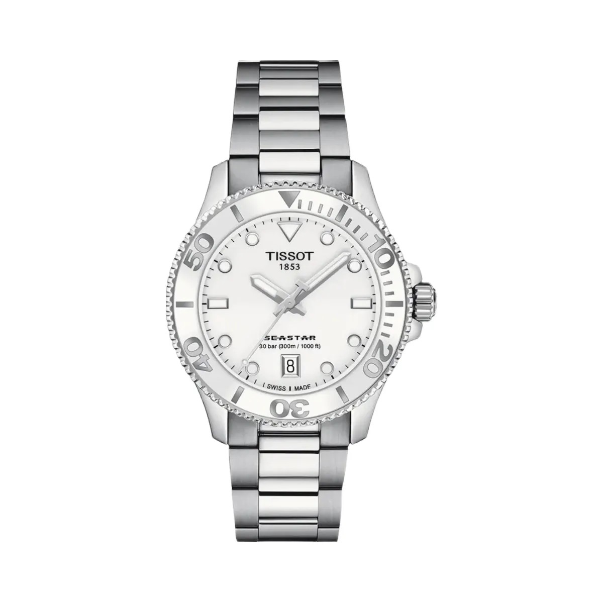 Tissot Seastar 1000 Unisex Quartz White Dial Analog Watch T1202101101100 - HypeFly India View 3
