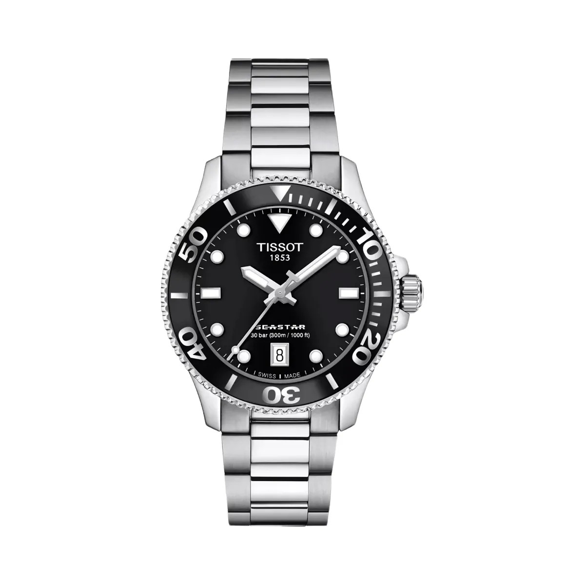 Tissot Seastar 1000 Women Quartz Black Dial Analog Stainless Steel Watch T1202101105100 - HypeFly India View 1