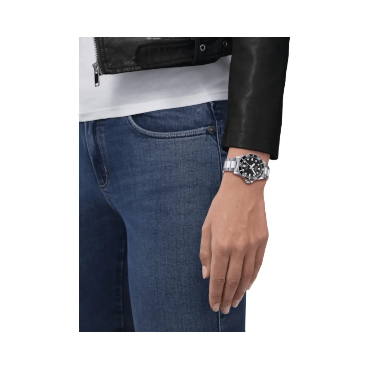 Tissot Seastar 1000 Women Quartz Black Dial Analog Stainless Steel Watch T1202101105100 - HypeFly India View 5