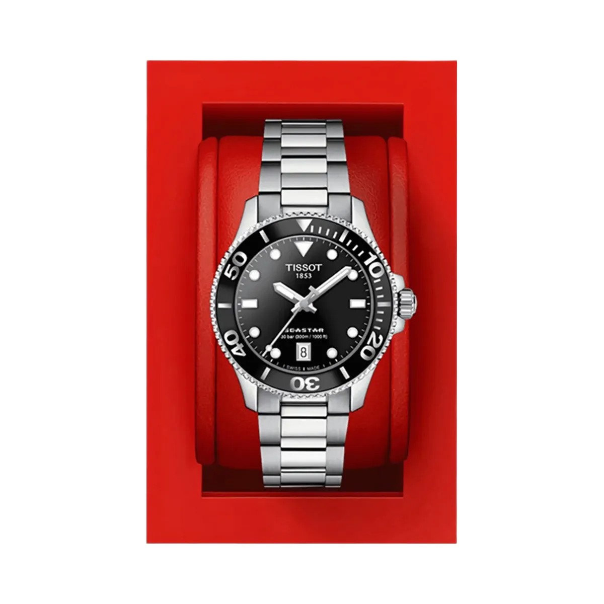 Tissot Seastar 1000 Women Quartz Black Dial Analog Stainless Steel Watch T1202101105100 - HypeFly India View 6