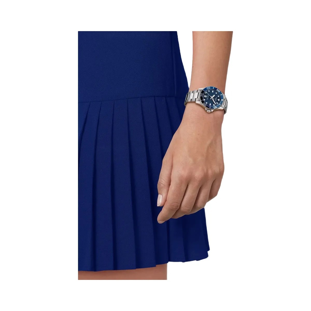 Tissot Seastar 1000 Women Quartz Blue Dial Analog Stainless Steel Watch T1202101104100 - HypeFly India View 5