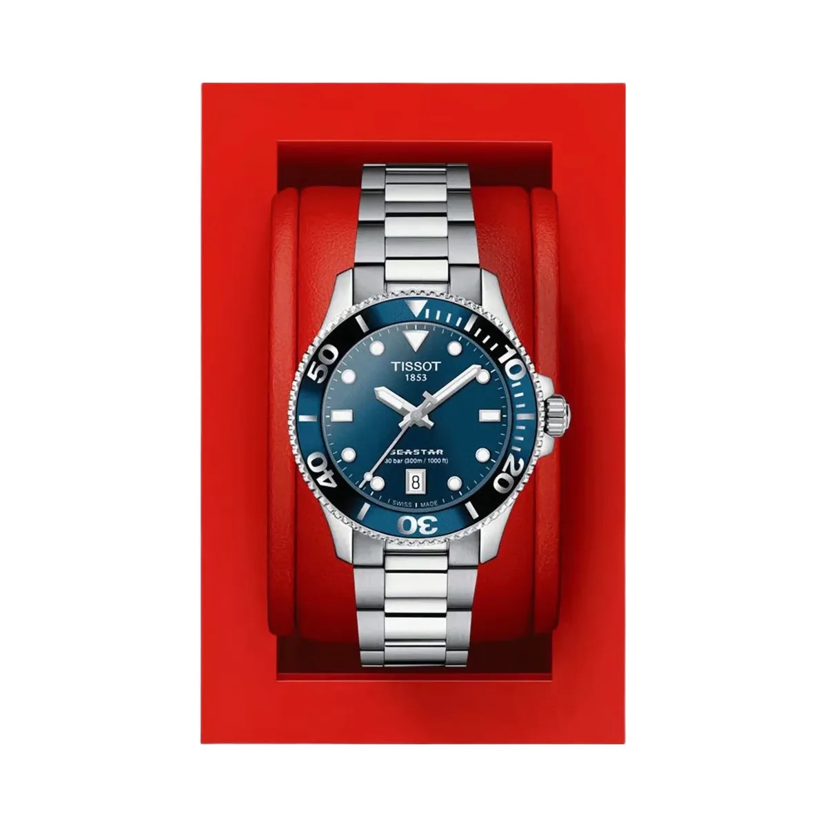 Tissot Seastar 1000 Women Quartz Blue Dial Analog Stainless Steel Watch T1202101104100 - HypeFly India View 6