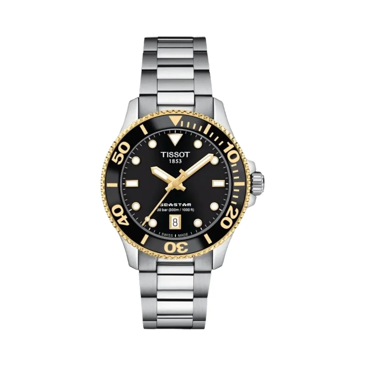 Tissot Seastar Unisex Quartz Black Dial Analog Stainless Steel Watch T1202102105100 - HypeFly India View 1