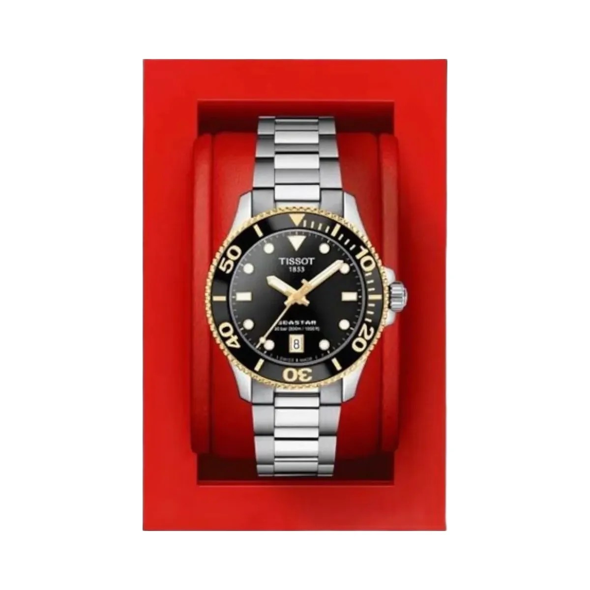 Tissot Seastar Unisex Quartz Black Dial Analog Stainless Steel Watch T1202102105100 - HypeFly India View 5