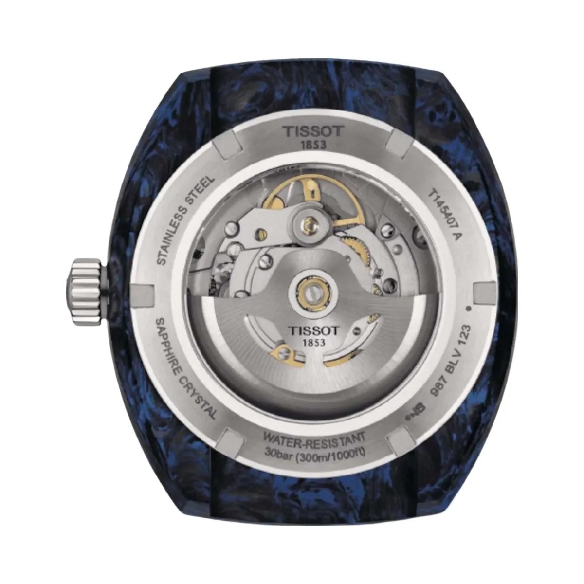 Tissot Sideral Men Automatic Black Dial Analog Rubber Watch T1454079705701 - HypeFly India View 3