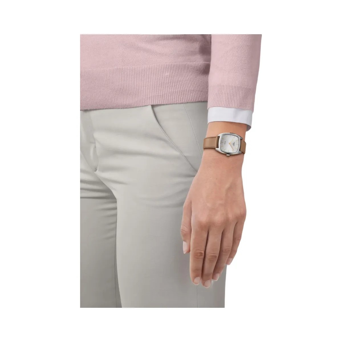 Tissot Stylist Unisex Quartz Silver Dial Analog Leather Watch T1599091603100 - HypeFly India View 5