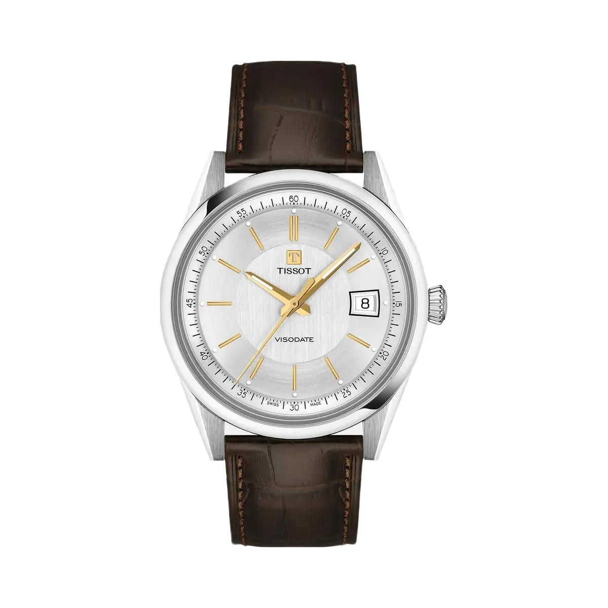 Tissot Visodate Unisex Automatic Silver Dial Analog Leather Watch T1574071603100 - HypeFly India View 1