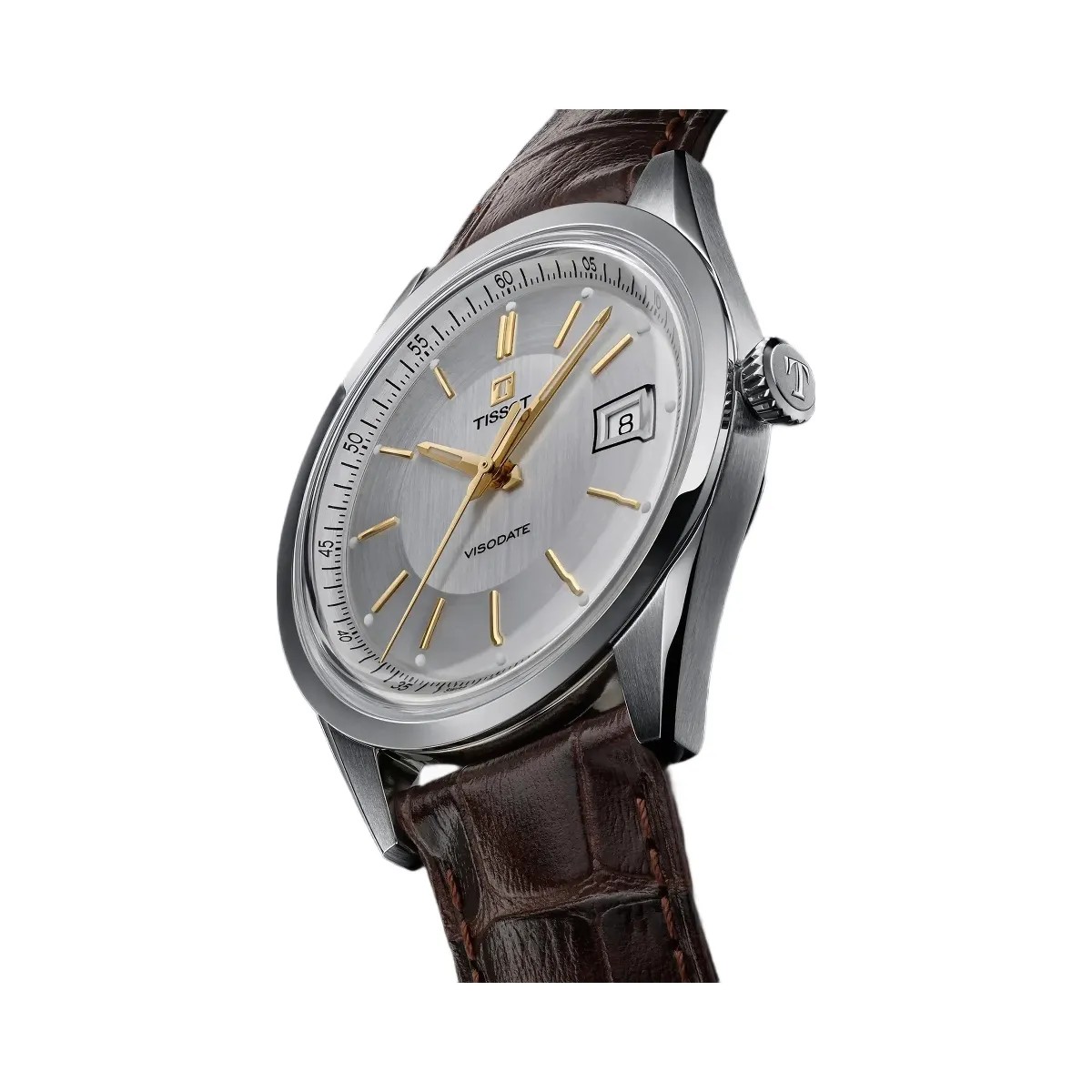 Tissot Visodate Unisex Automatic Silver Dial Analog Leather Watch T1574071603100 - HypeFly India View 5