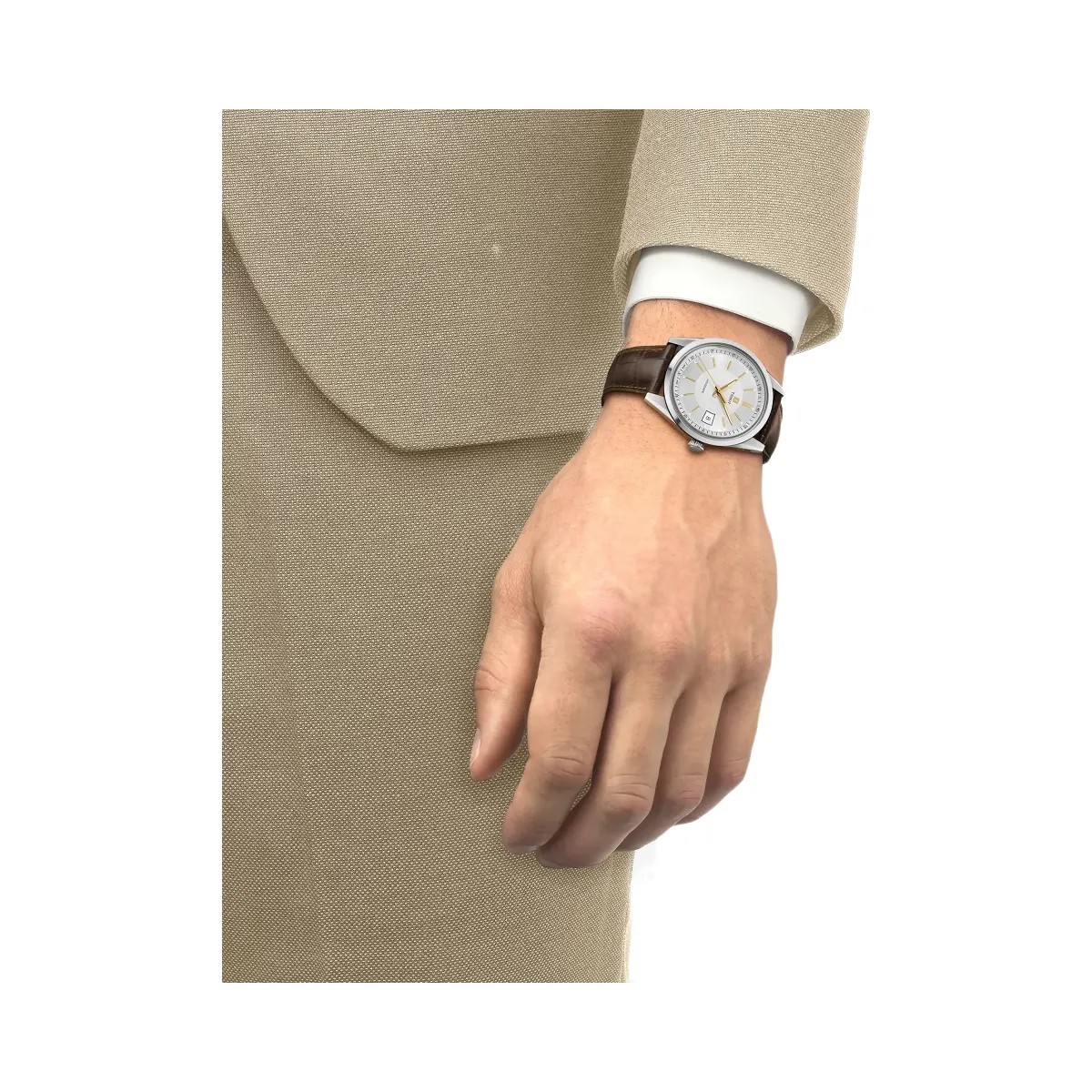 Tissot Visodate Unisex Automatic Silver Dial Analog Leather Watch T1574071603100 - HypeFly India View 6