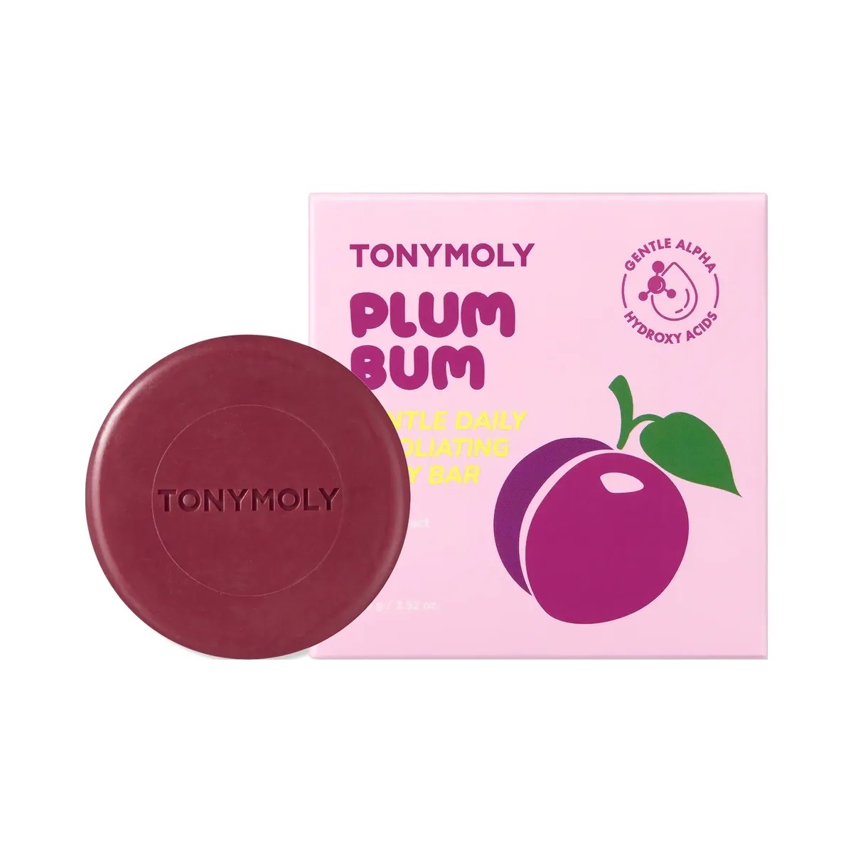TONYMOLY Plum Bum AHA Body Buffing Bar - HypeFly India View 1