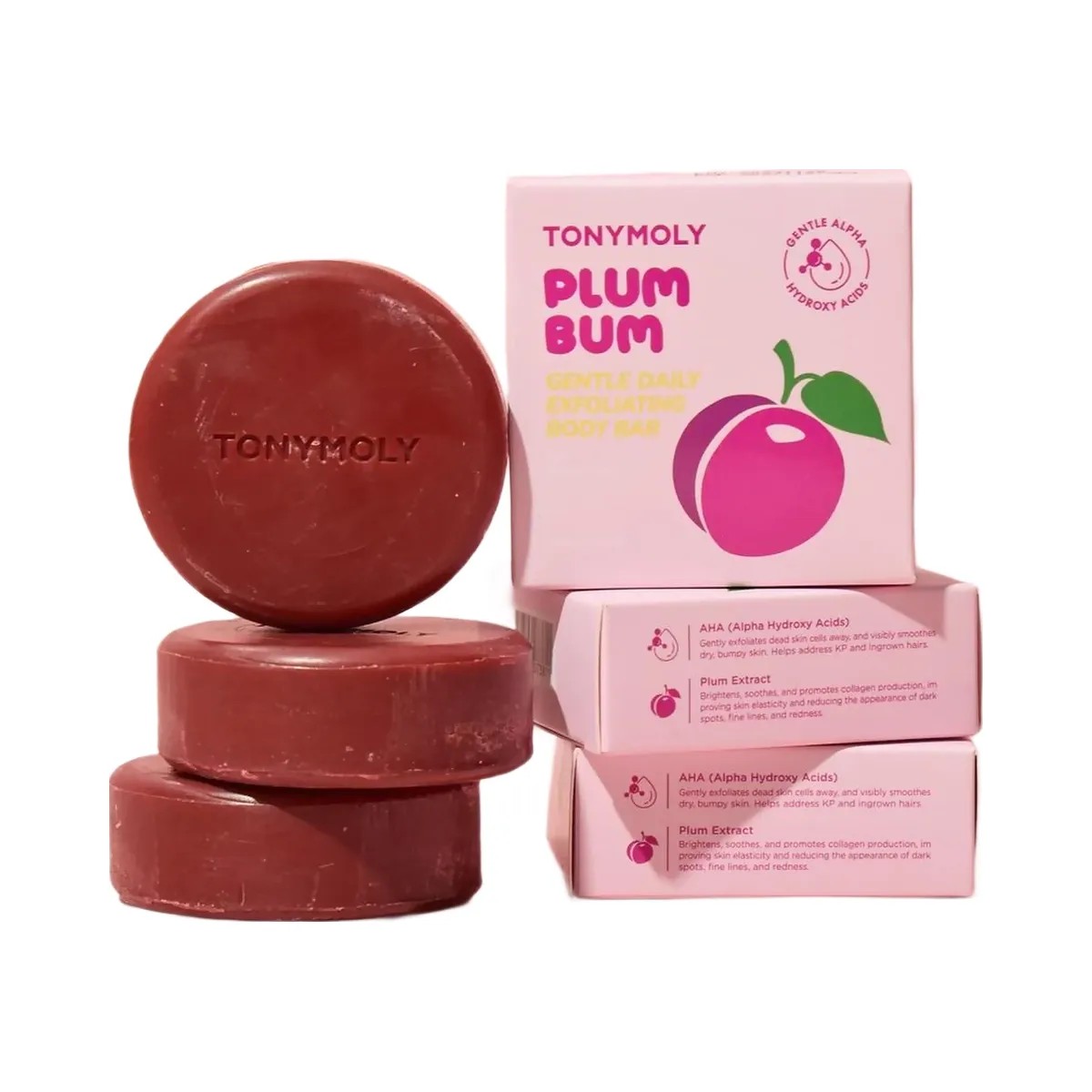 TONYMOLY Plum Bum AHA Body Buffing Bar - HypeFly India View 2