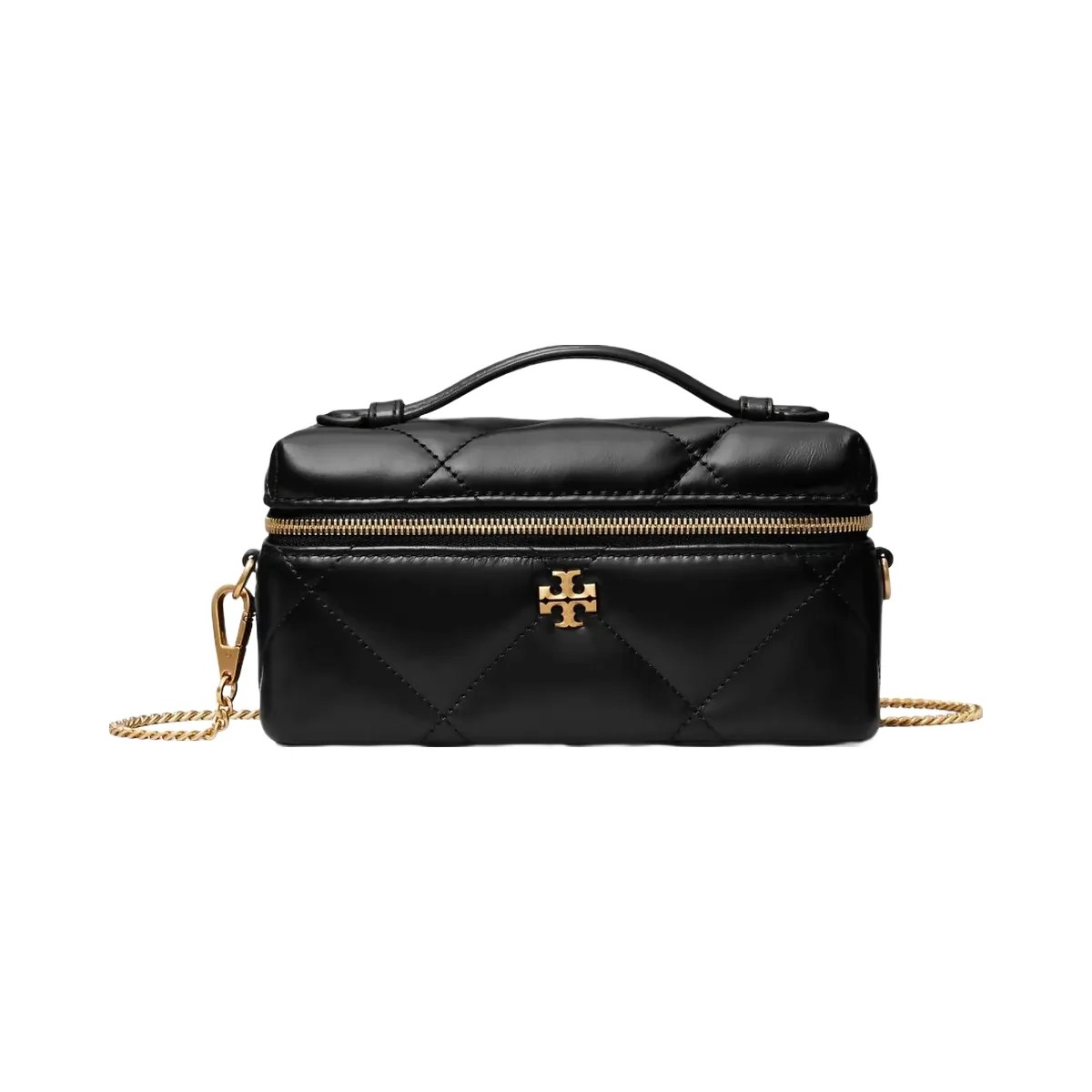 Tory Burch Kira Diamond Quilt Charm East-West Vanity Case Black - HypeFly India View 1