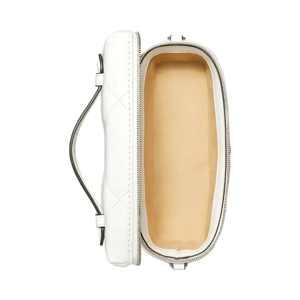 Tory Burch Kira Diamond Quilt Distressed Charm Vanity Case Blanc - HypeFly India View 5