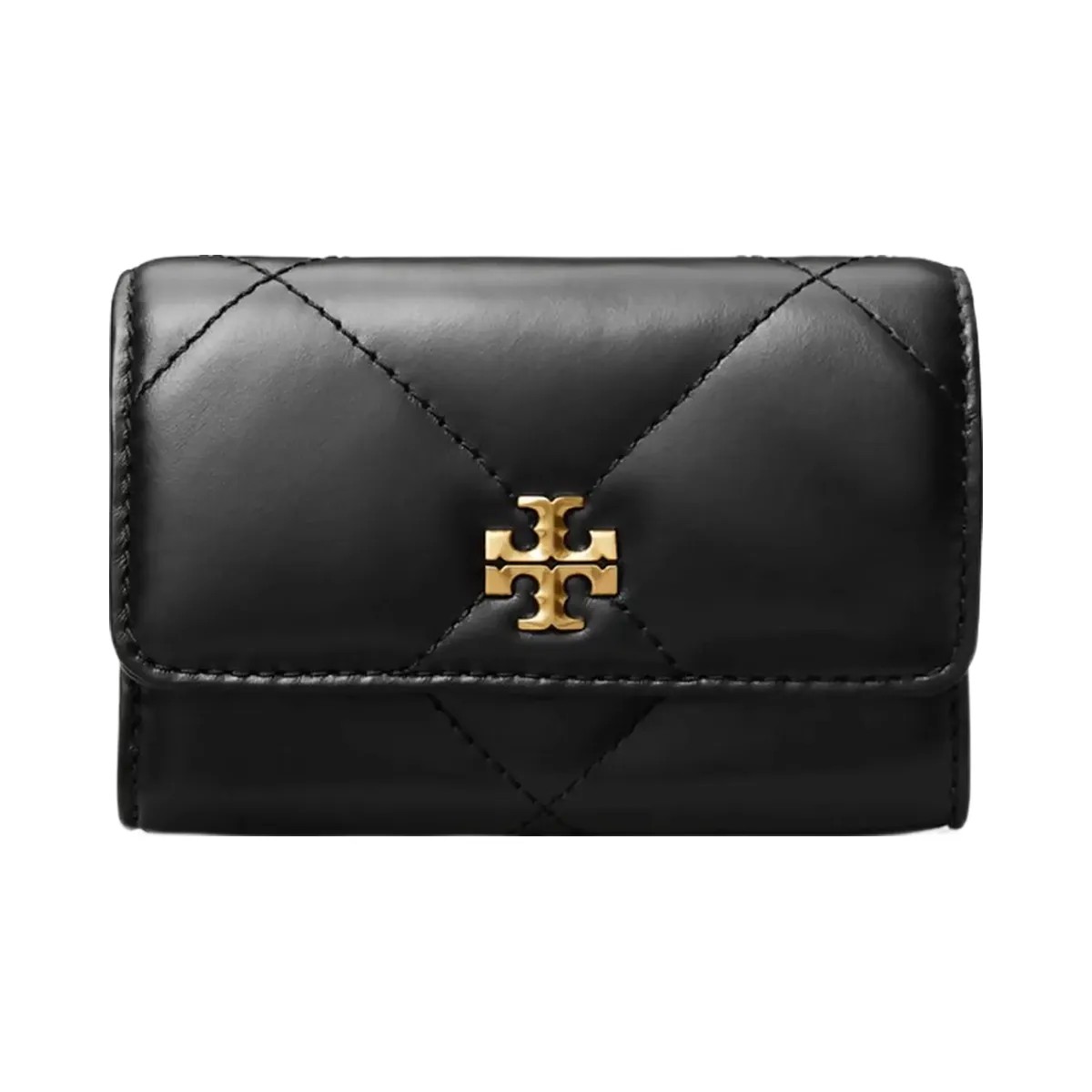 Tory Burch Kira Diamond Quilt Flap Card Case Black - HypeFly India View 1