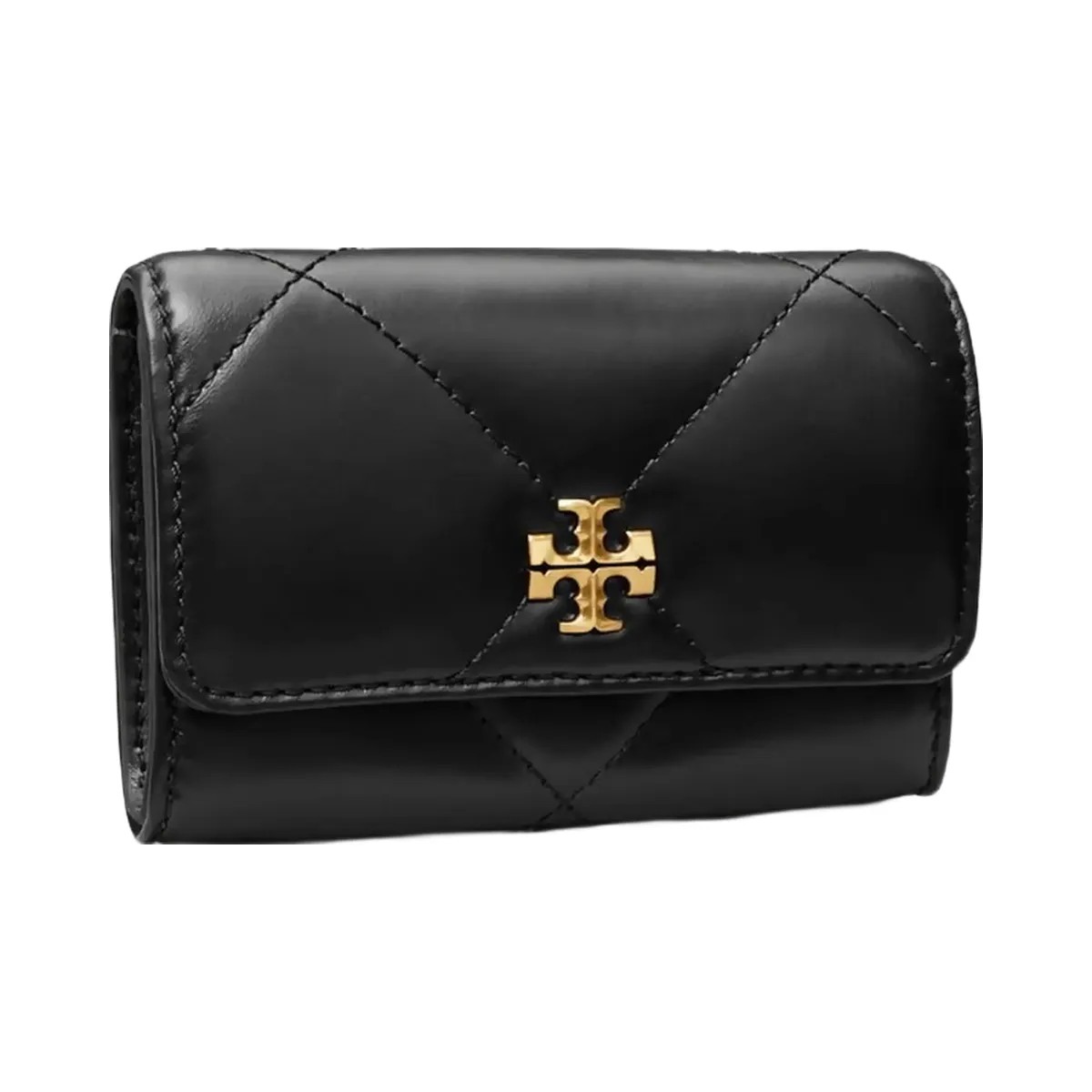 Tory Burch Kira Diamond Quilt Flap Card Case Black - HypeFly India View 3
