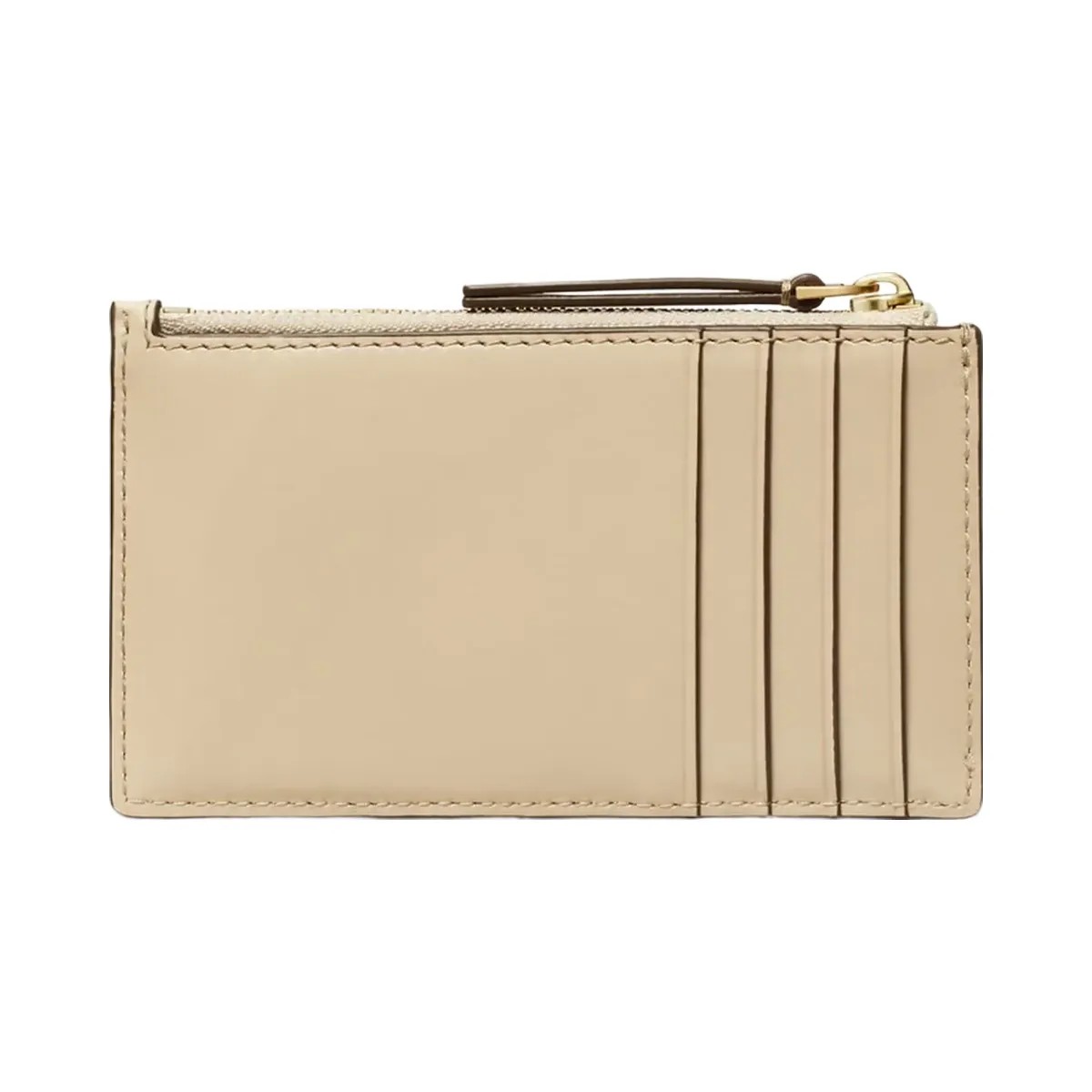 Tory Burch Kira Diamond Quilt Zip Card Case Light Stone - HypeFly India View 1