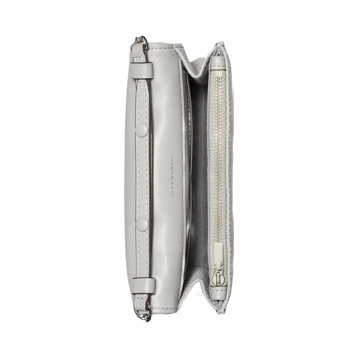 Tory Burch Mini Kira Diamond Quilt Charm Top-Handle Crossbody Gray - HypeFly India View 5