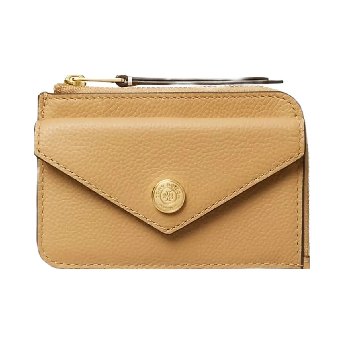 Tory Burch Pebble Envelope Zip Card Case Biscotti - HypeFly India View 2