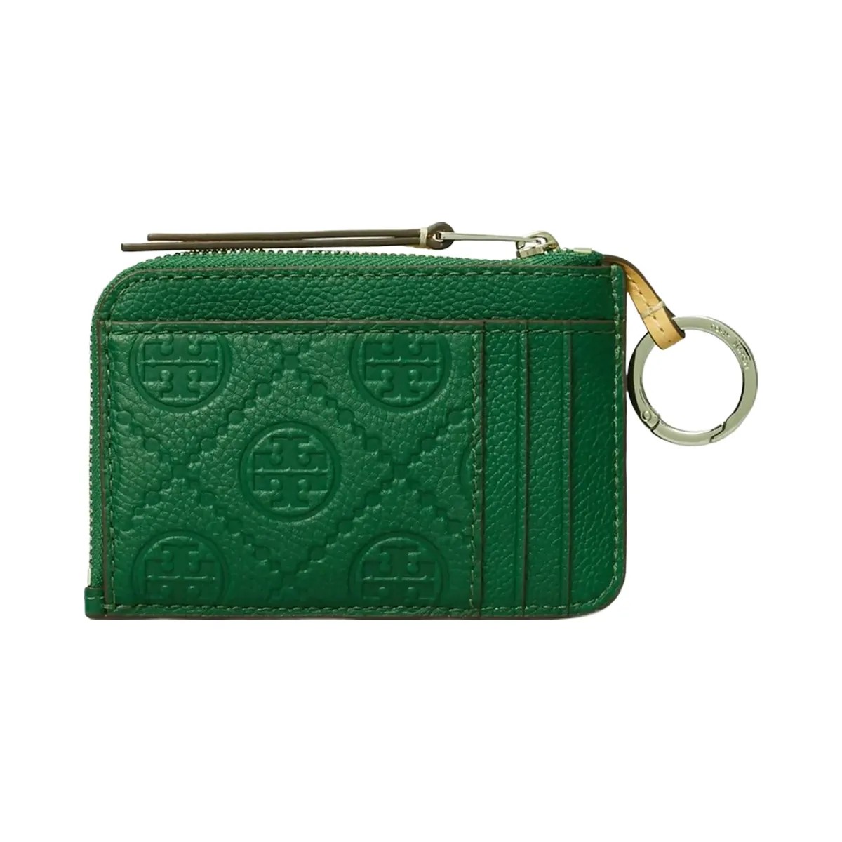 Tory Burch Pebble Envelope Zip Card Case Dark Kale - HypeFly India View 1