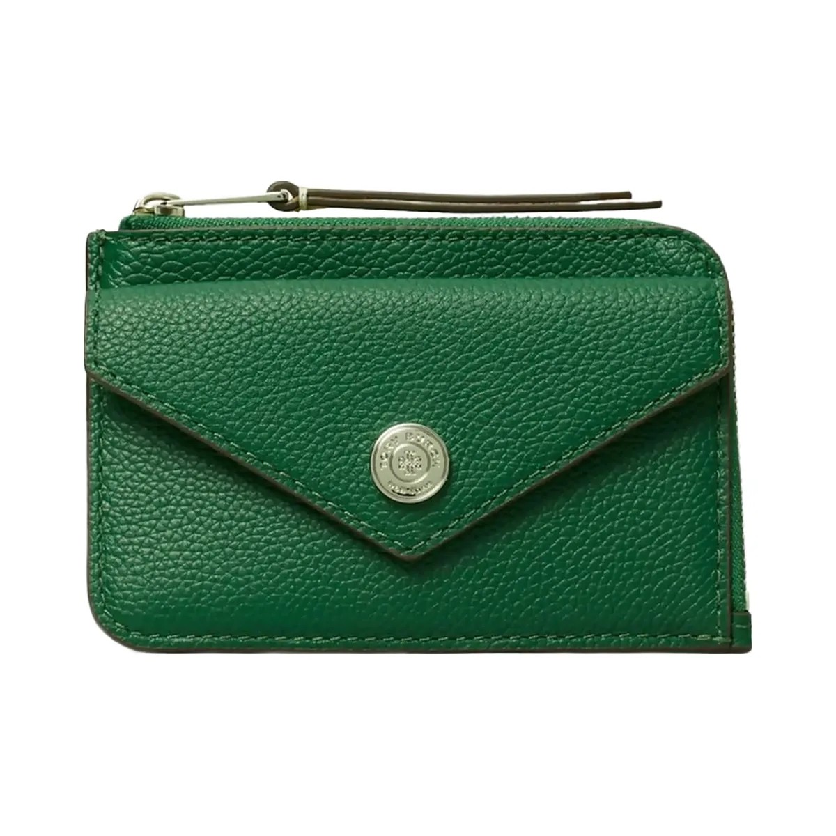 Tory Burch Pebble Envelope Zip Card Case Dark Kale - HypeFly India View 2