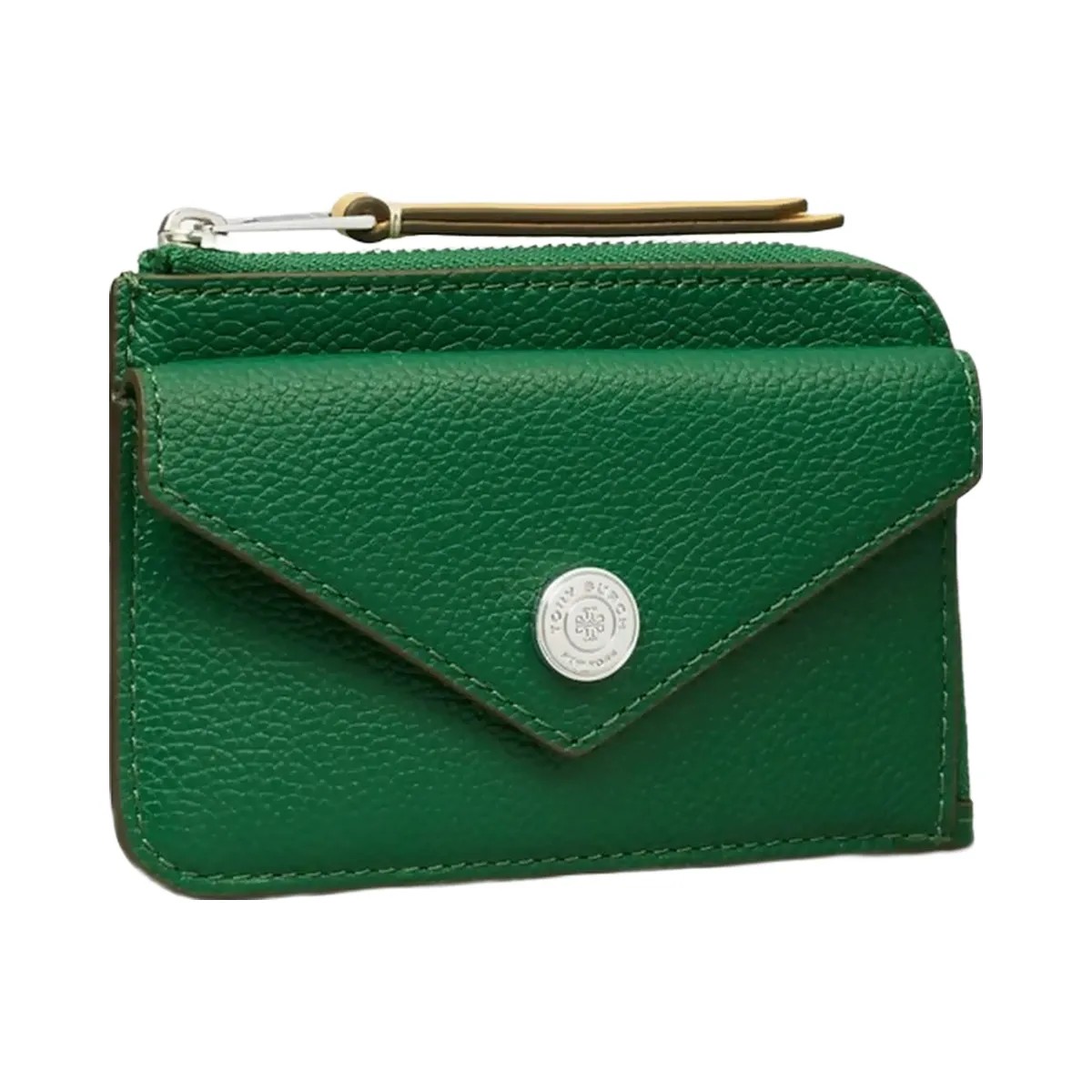 Tory Burch Pebble Envelope Zip Card Case Dark Kale - HypeFly India View 3