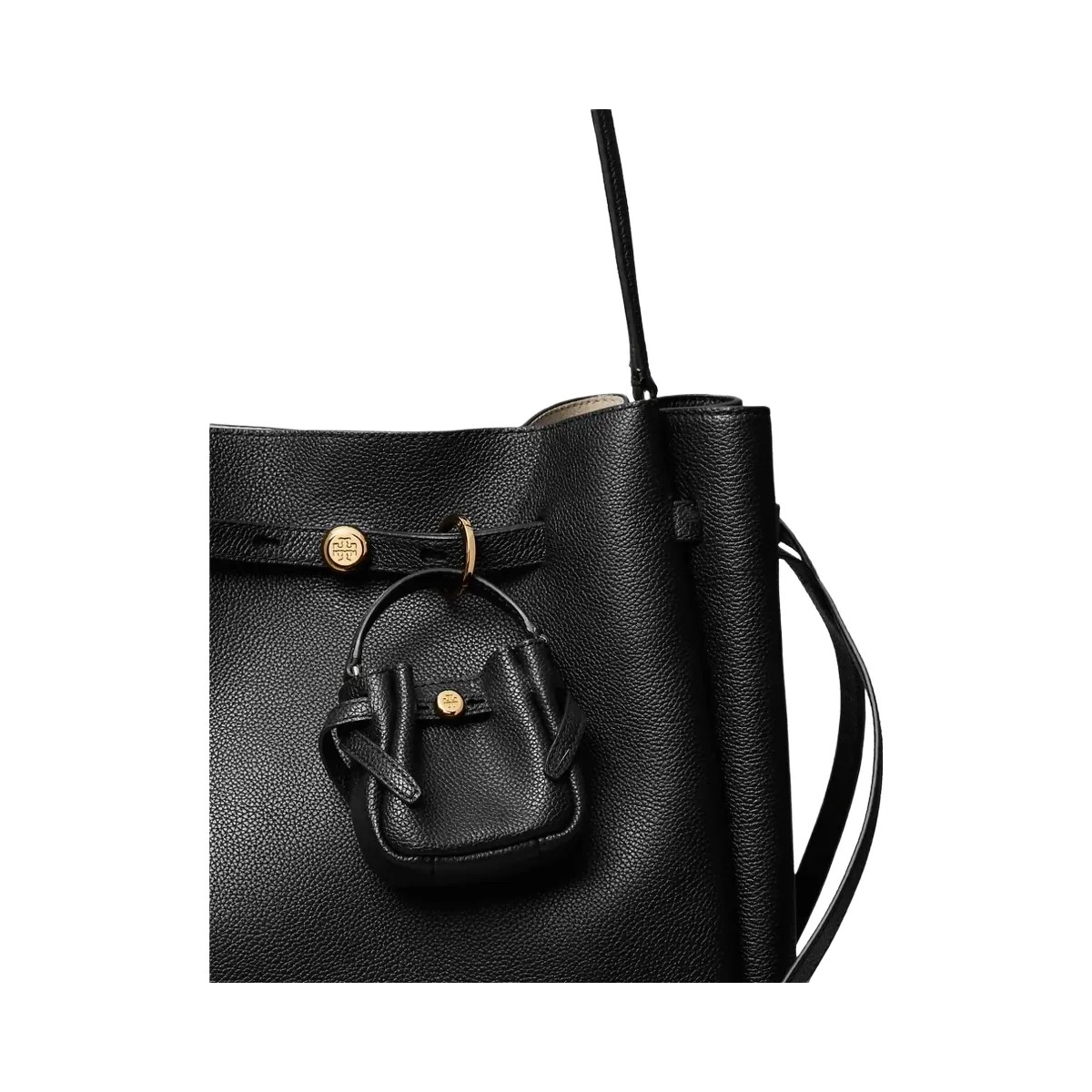 Tory Burch Romy Bucket Bag Charm Black - HypeFly India View 2