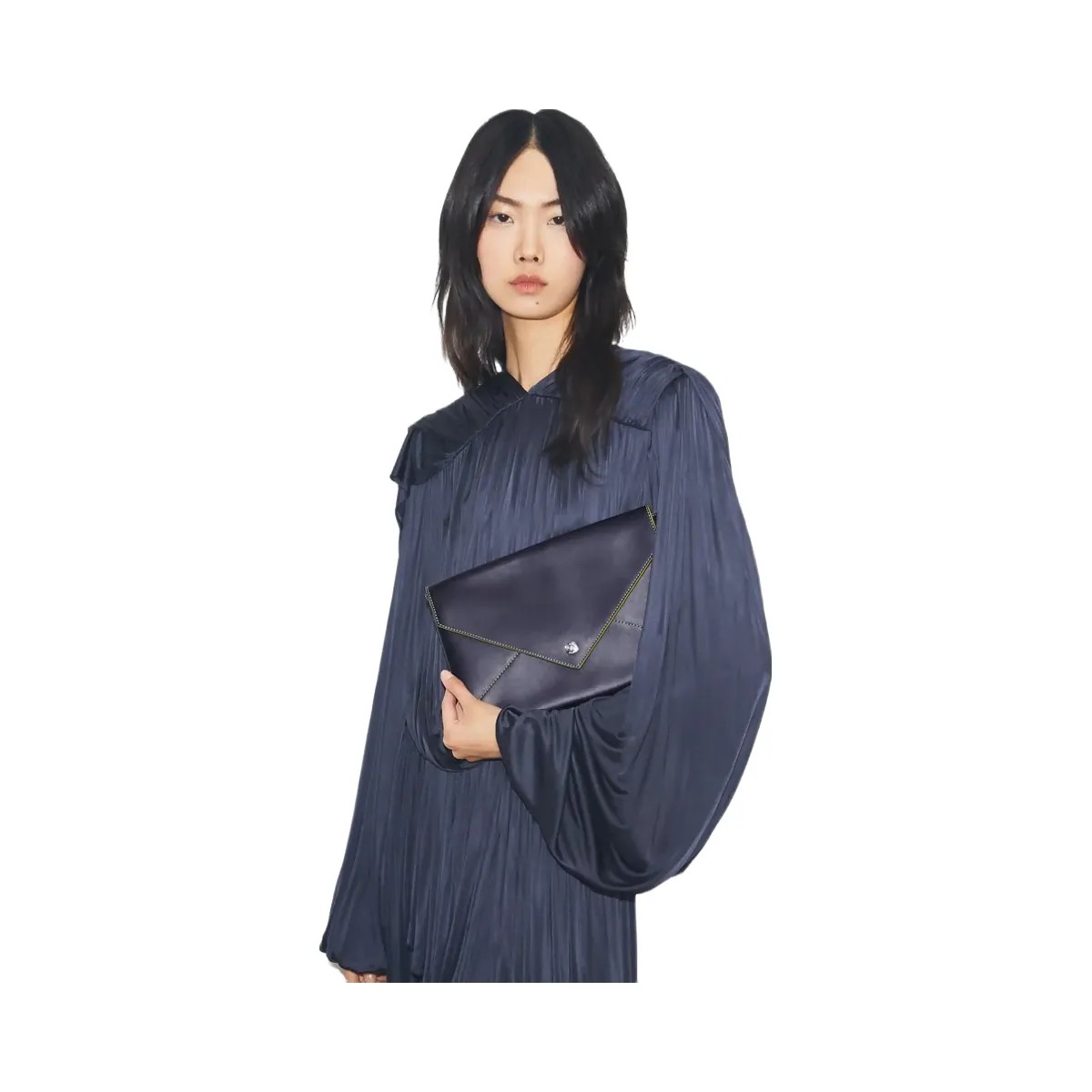 Tory Burch Smooth Leather Envelope Chain Pouch Midnight - HypeFly India View 1