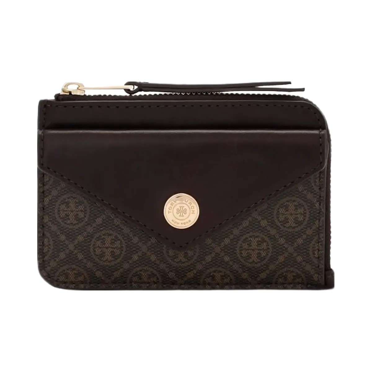 Tory Burch T Monogram Coated Canvas Envelope Zip Card Case French Press - HypeFly India View 2