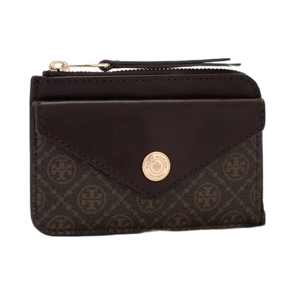 Tory Burch T Monogram Coated Canvas Envelope Zip Card Case French Press - HypeFly India View 3