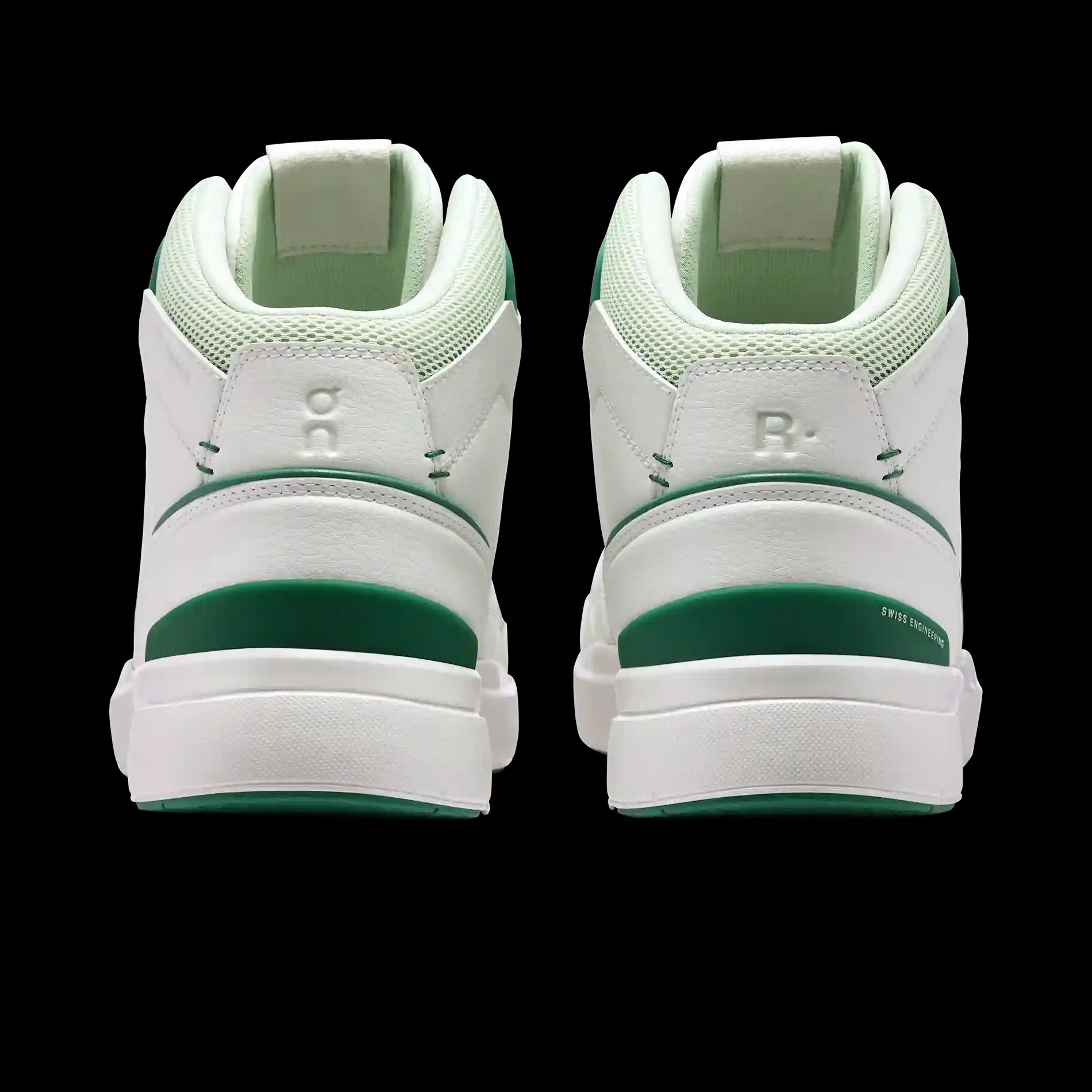 THE ROGER Clubhouse Mid White Green On Running - HypeFly India View 2